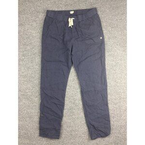 Roxy Pants Womens Medium Blue Linen Blend Elastic Waist Drawstring Jogger Casual
